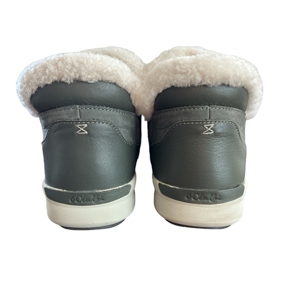 OluKai Malua Hulu Leather Sheepskin Lined Ankle Boots - Women’s size 9.5 - Picture 2 of 5